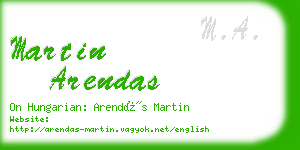 martin arendas business card